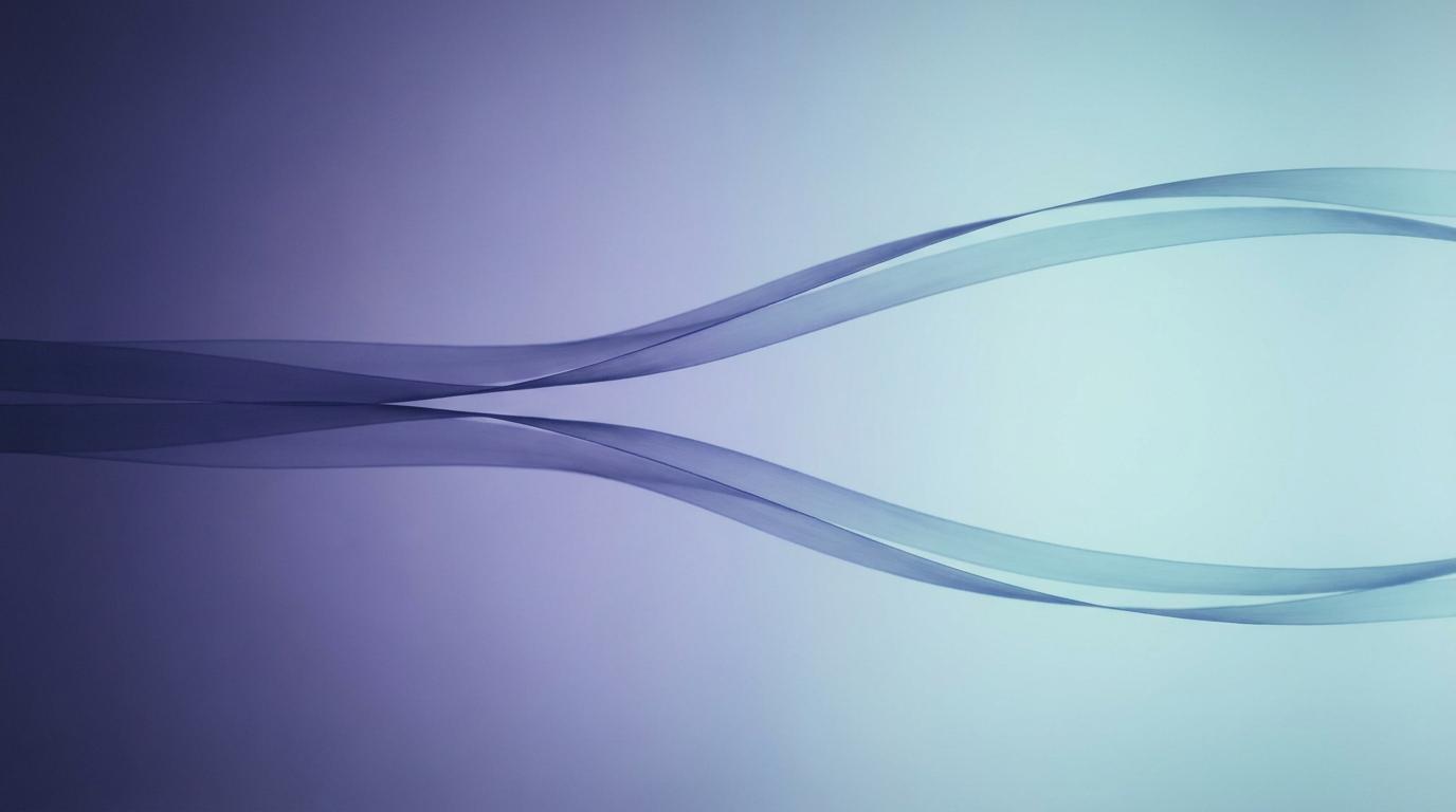 Abstract indigo and cyan waveform ribbons diverging across a soft gradient, suggesting a distribution decision