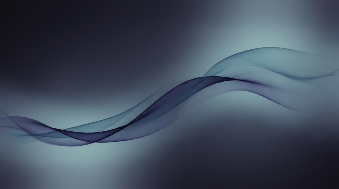 Abstract indigo and cyan waveform ribbons on a dark gradient background representing free AI voice generation